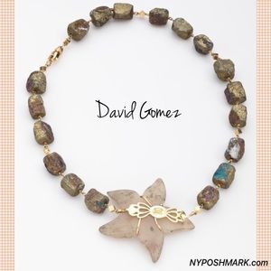 David Gomez Jewelry - David Gomez Nuggets Chalcopyrite 14K Necklace David Gomez Jewelry - David Gomez Nuggets Chalcopyrite 14K Necklace